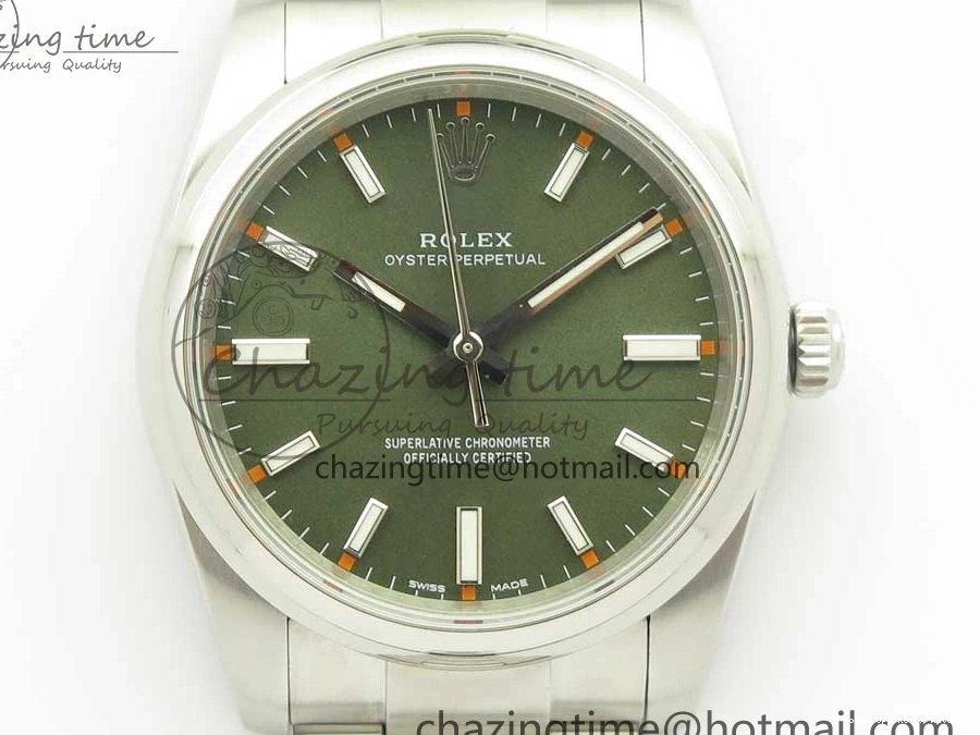 Best AAA Replica Sites Oyster 1:1 Sustainable Bracelet A Best 114200 Edition Dial 34mm UBF Green Perpetual SS 3297 on 0117
